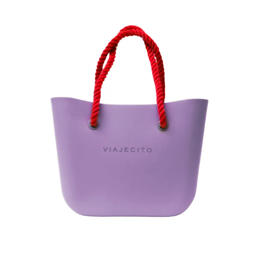 Standard Beach Tote Set - Grape Soda with Natural Lining