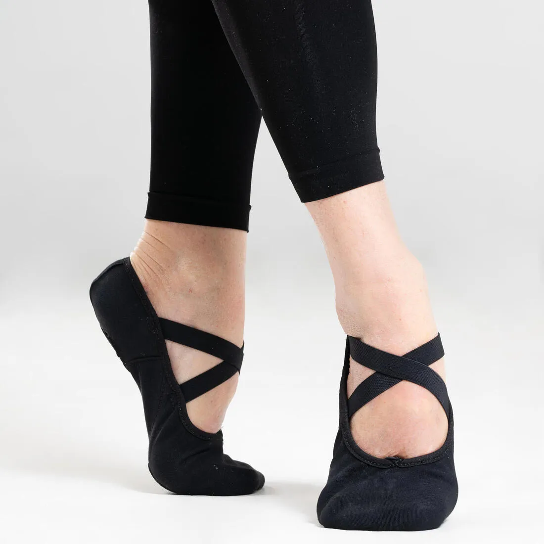 Stretch Canvas Split-Sole Demi-Pointe Ballet Shoes Size 7.5 to 8
