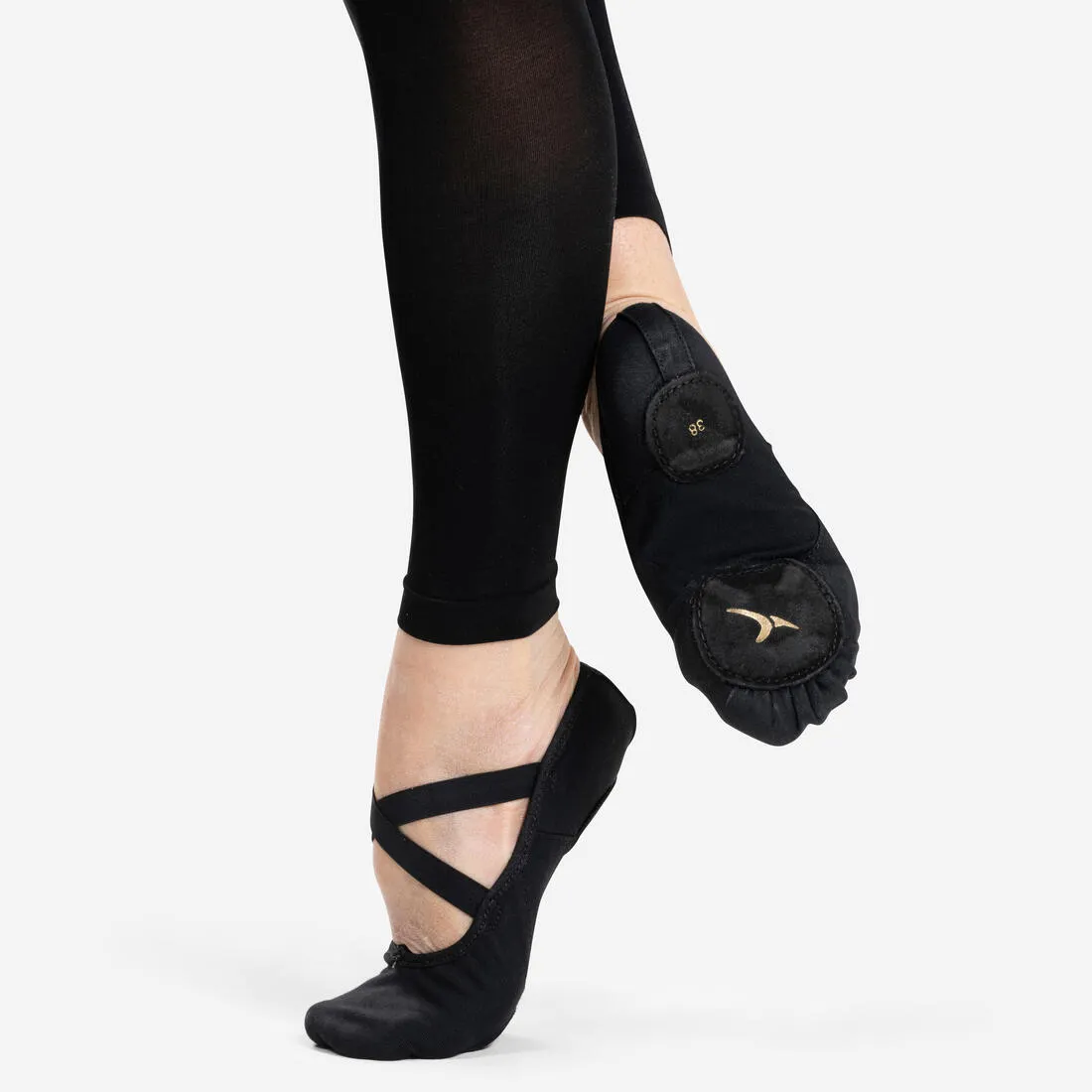 Stretch Canvas Split-Sole Demi-Pointe Ballet Shoes Size 7.5 to 8