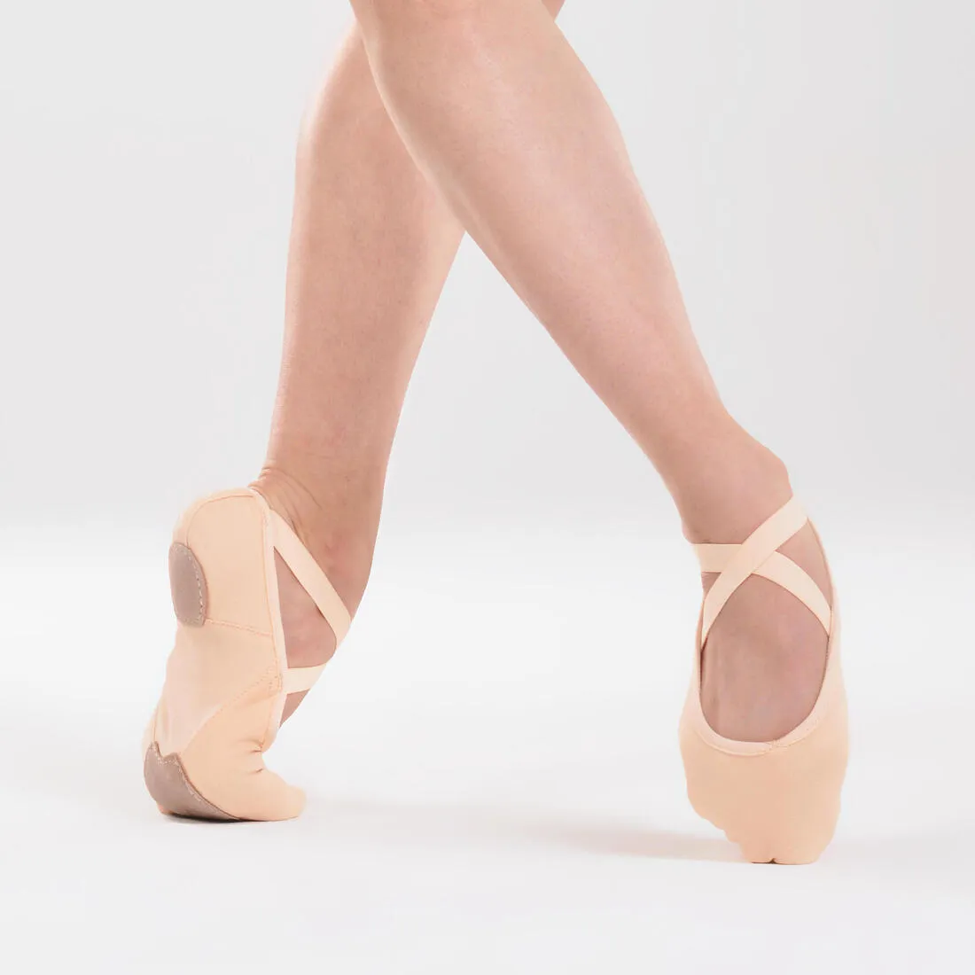 Stretch Canvas Split-Sole Demi-Pointe Ballet Shoes Size 7.5 to 8