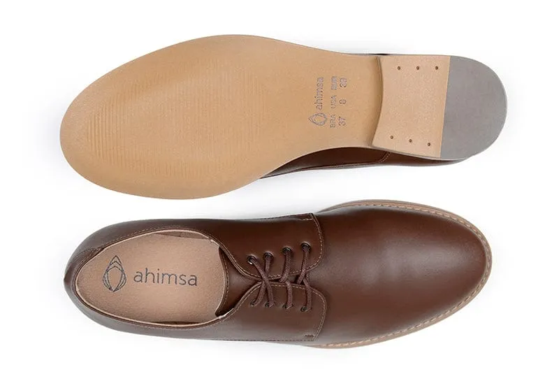 Teresa Women's Vegan Leather Derby Shoes | Brown