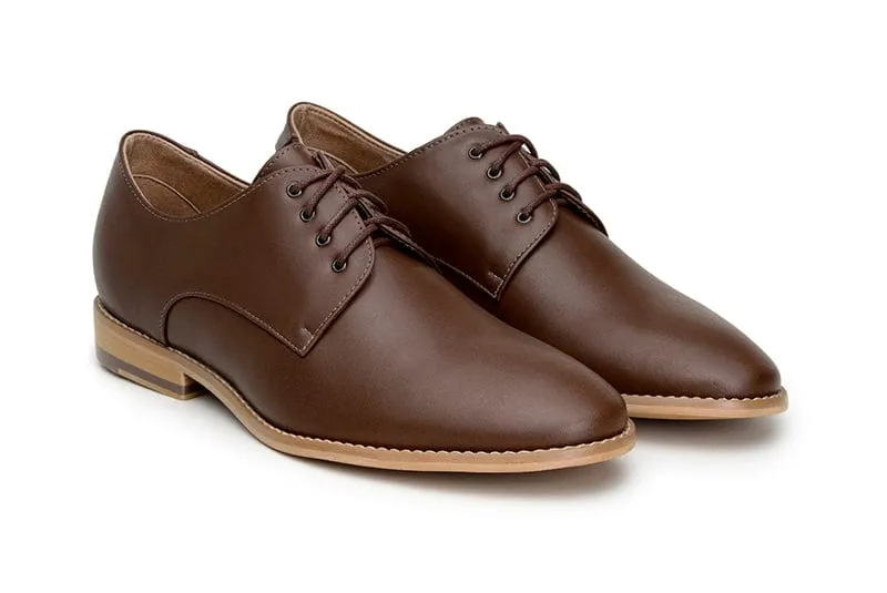 Teresa Women's Vegan Leather Derby Shoes | Brown