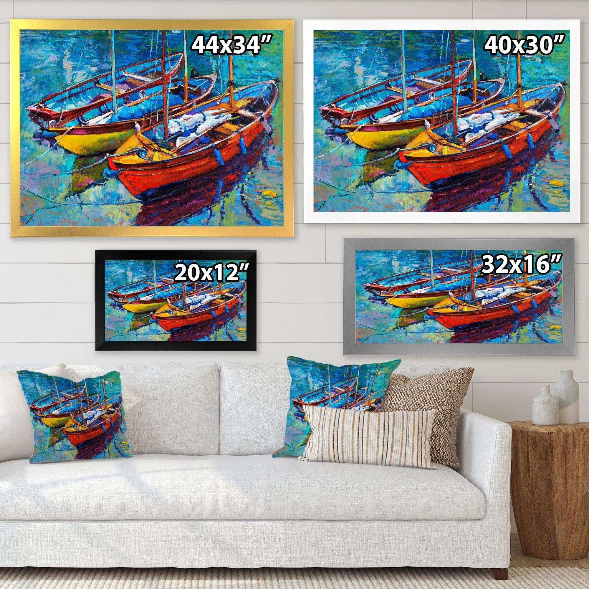Three Fishing Boat Oil Painting