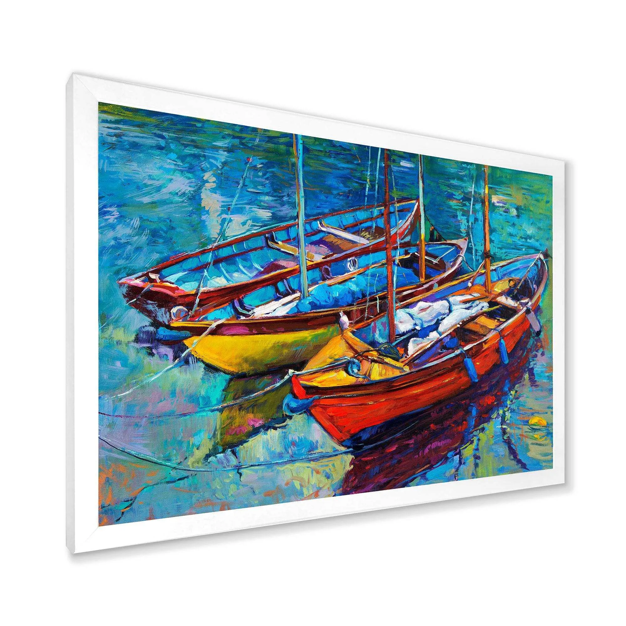 Three Fishing Boat Oil Painting