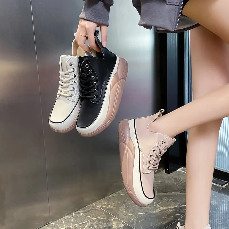 Ultra-comfort high-top shoes with thick soles