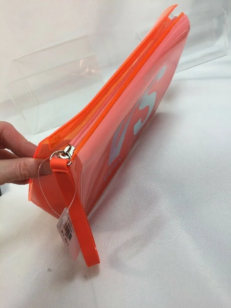 Victoria’s Secret Very Sexy Coral Bikini Bag Zipper Waterproof Beach Makeup Bag