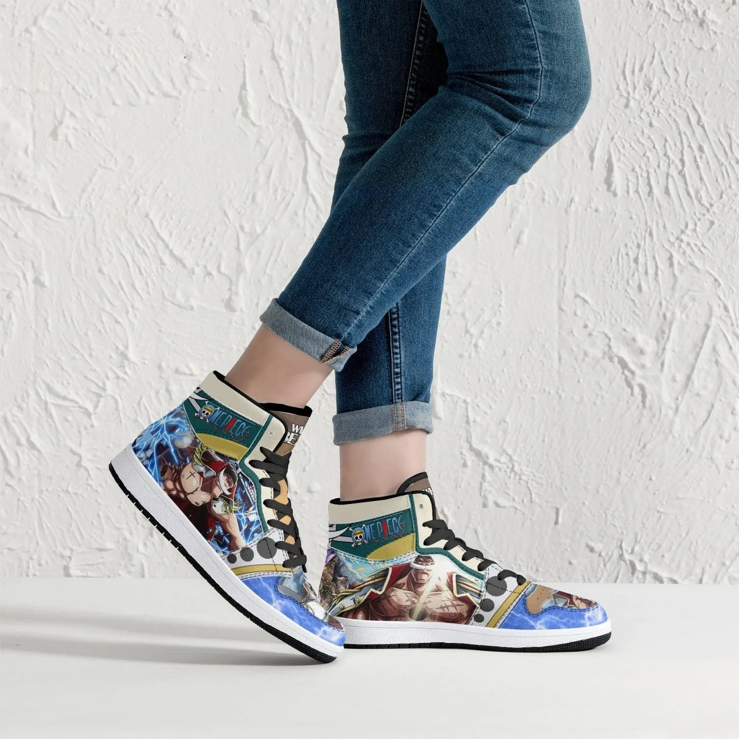 Whitebeard Marineford One Piece Mid 1 Basketball Shoes