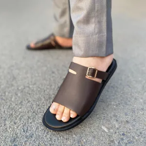 WS Pure leather Handmade Padasa Chappal LS-137 BRN