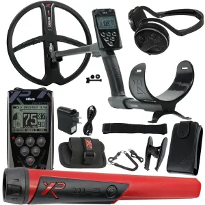XP Deus Detector with Remote, 11” X35 Coil, WSAUDIO Headphones, and MI-6 Pinpointer